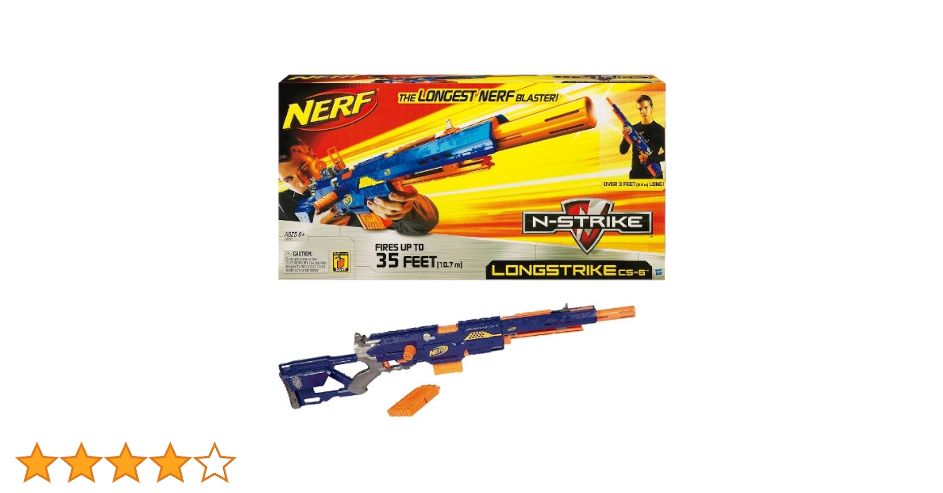 NERF N-STRIKE LONGSTRIKE ロングストライク Amazon.com: NERF Longstrike Modulus Toy Blaster with Barrel